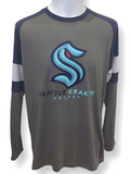Seattle Kraken NHL Team Apparel – Tri Colour Long Sleeve T-Shirt