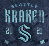 Seattle Kraken NHL Fanatics - Line Shift Tri-Blend T-Shirt - Heather Navy