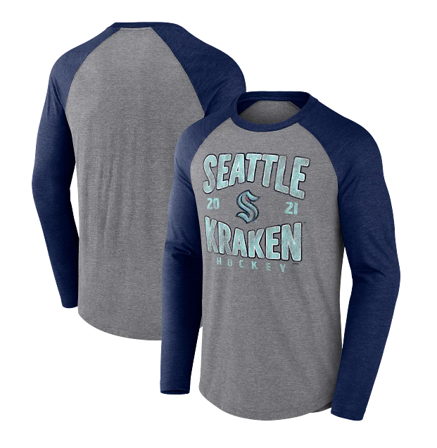 Fanatics Vintage Long Sleeve Raglan T-Shirt - Seattle Kraken - Adult