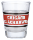Chicago Blackhawks NHL Logo Brands - 2oz. Stripe Shot Glass