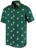 Oakland Athletics MLB - Mini Print Logo Button-Up Shirt