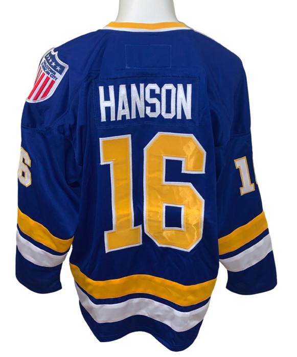 Charlestown Chiefs Slap Shot Blue #16 Jack Hanson Jersey – Pro
