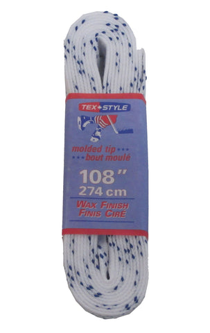 Tex Style Wax Finish Skate Laces - White