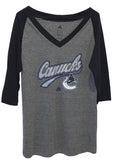 Vancouver Canucks NHL adidas - Women's Pearlized 3/4 Sleeve T Shirt