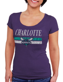 Charlotte Hornets NBA Sportiqe - Women's Cosmo Tri-Blend Scoop Neck T-Shirt