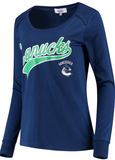 Vancouver Canucks NHL Alyssa Milano - Women's Redzone Long Sleeve T-Shirt