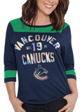 Vancouver Canucks NHL Alyssa Milano - Women's Kick Off 3/4-Sleeve T-Shirt