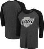 Los Angeles Kings NHL Majestic - Tri-Blend 3/4-Sleeve Raglan T-Shirt