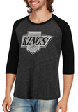 Los Angeles Kings NHL Majestic - Tri-Blend 3/4-Sleeve Raglan T-Shirt