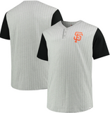 San Francisco Giants MLB Majestic - Pinstripe Henley T-Shirt