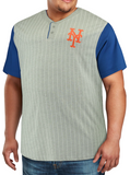 New York Mets MLB Majestic - Pinstripe Henley T-Shirt