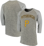 Pittsburgh Pirates MLB Majestic Threads - French Terry 3/4-Sleeve T-Shirt