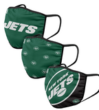 New York Jets NFL FOCO - Adult Face Covering 3-Pack