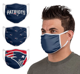 New England Patriots NFL FOCO - Adult Face Covering 3-Pack