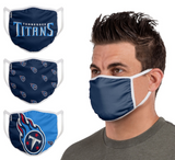 Tennessee Titans NFL FOCO - Adult Face Covering 3-Pack