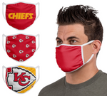 Kansas City Chiefs NFL FOCO - Adult Face Covering 3-Pack