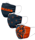 Chicago Bears NFL FOCO - Adult Face Covering 3-Pack