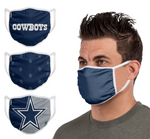 Dallas Cowboys NFL FOCO - Adult Face Covering 3-Pack