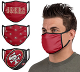 San Francisco 49ers NFL FOCO - Adult Face Covering 3-Pack
