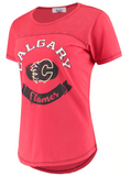 Calgary Flames NHL Alyssa Milano - Women's Gridiron T-Shirt