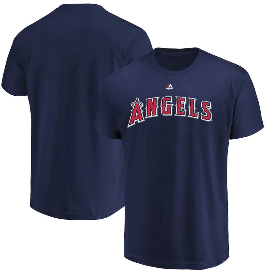 Los Angeles Angels MLB Majestic Wordmark T Shirt Pro Look