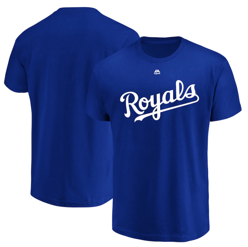 Kansas City Royals MLB Majestic Wordmark T Shirt Pro Look Sports Apparel