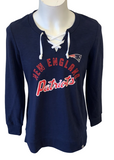 New England Patriots NFL Majestic - Women's Hyper Lace-Up Tunic Sweatshirt