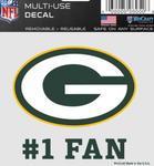 Green Bay Packers NFL WinCraft #1 Fan 3 X 4 inch Multi-use Decal