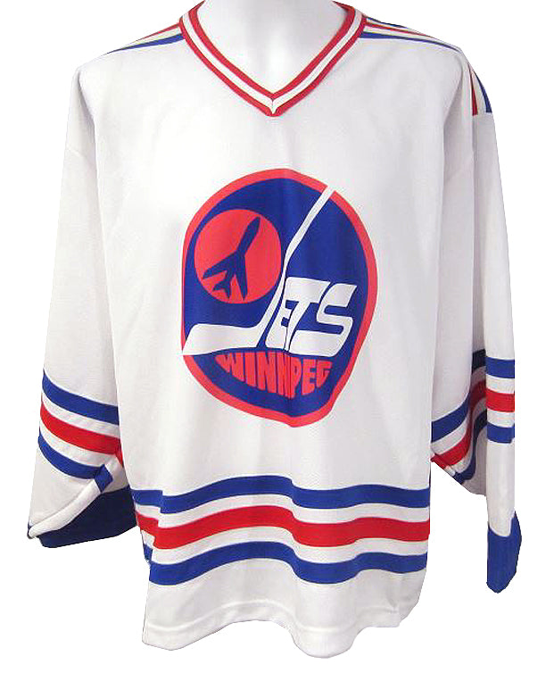 Vintage 80s Winnipeg Jets Hockey Jersey Home Uniform White Size S