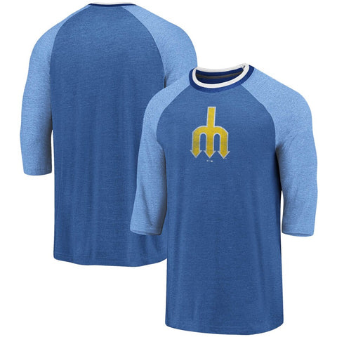Seattle Mariners MLB Fanatics - True Classics Logo Raglan 3/4-Sleeve T-Shirt