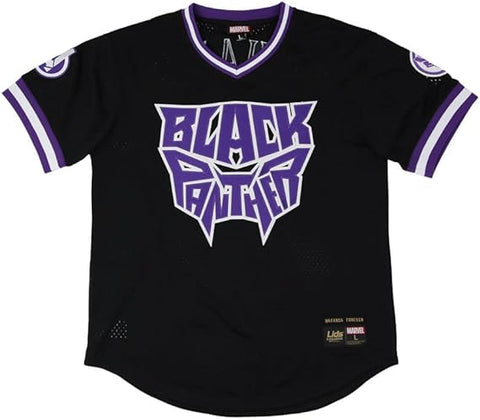 Marvel Black Panther T'Challa Mesh V-Neck Baseball Jersey