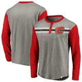 Calgary Flames NHL Fanatics - True Classics - Long Sleeve Henley T-Shirt