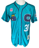 Charlotte Black Hornets Negro League - Full Button Front Teal Jersey