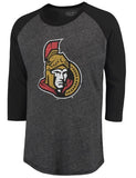 Ottawa Senators NHL Majestic Threads Tri-Blend 3/4-Sleeve Raglan T-Shirt