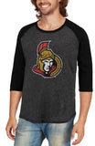 Ottawa Senators NHL Majestic Threads Tri-Blend 3/4-Sleeve Raglan T-Shirt