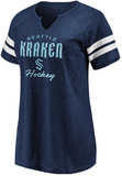 Women's Seattle Kraken NHL Fanatics - Women's Notch Neck Raglan T-Shirt