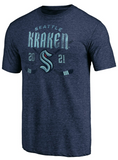 Seattle Kraken NHL Fanatics - Line Shift Tri-Blend T-Shirt - Heather Navy