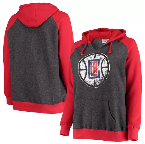 Los Angeles Clippers NBA Fanatics - Women's Plus Size Notch Neck Pullover Hoodie