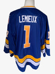 Charlestown Chiefs Slap Shot - Blue #1 Denis Lemieux Jersey - Goalie Cut