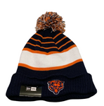 Chicago Bears NFL New Era - Striped Cuffed Knit Beanie with Pom