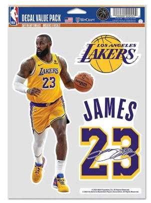 Los Angeles Lakers NBA Lebron James WinCraft – 3 Sticker Fan Pack
