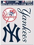 New York Yankees MLB WinCraft – 3 Sticker Fan Pack