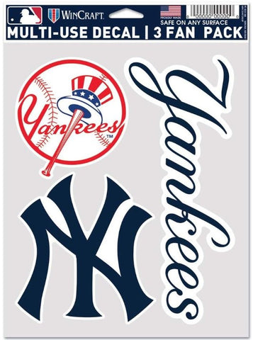 New York Yankees MLB WinCraft – 3 Sticker Fan Pack