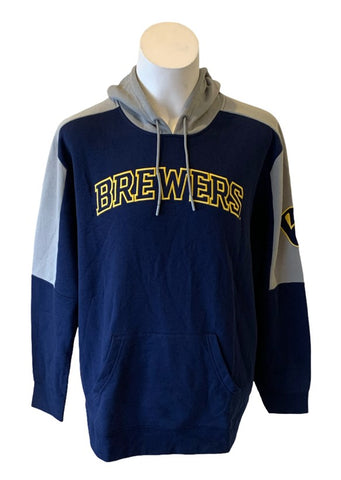 Milwaukee Brewers MLB Majestic - Colour Block Pullover Hoodie