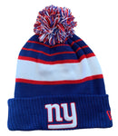 New York Giants NFL New Era - Striped Cuffed Knit Beanie with Pom