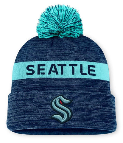 Seattle Kraken NHL Fanatics - Authentic Pro Rink Beanie Cuff With Pom