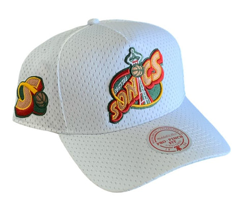 Seattle Supersonics NBA Mitchell & Ness - Jersey Mesh White 110 Adjustable Cap