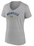 Nashville Predators NHL Fanatics - Women's Arch Logo V-Neck T-Shirt