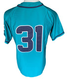 Charlotte Black Hornets Negro League - Full Button Front Teal Jersey