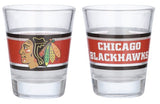 Chicago Blackhawks NHL Logo Brands - 2oz. Stripe Shot Glass